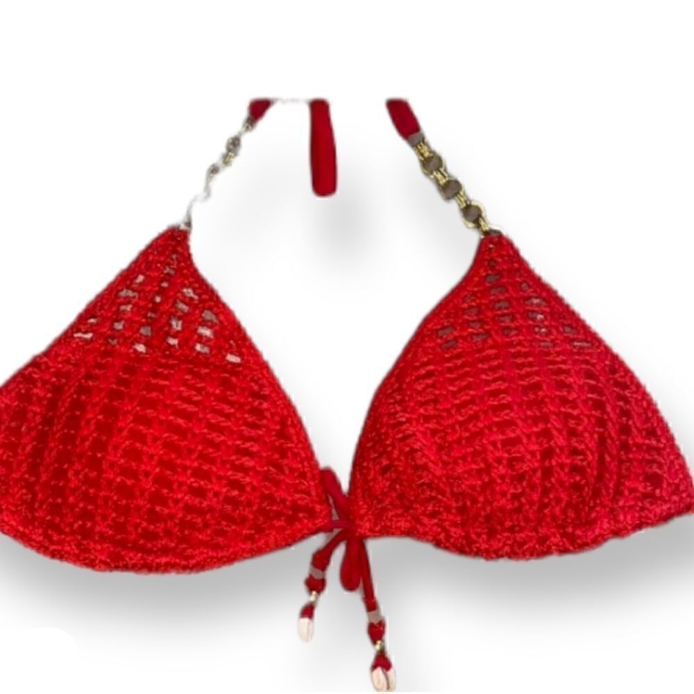 Nwt Bahimi London Red Lace Swimmingbikini Top Size 3xl — image 5 of 5